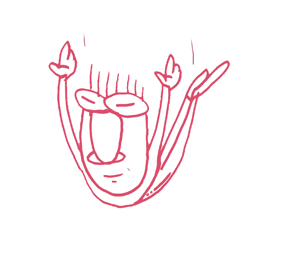 An On Your Feet illustration of a person letting go and falling freely